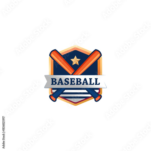 baseball logo badge vector design