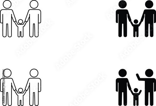 Solid black silhouette of a mother figure holding and nursing or breastfeeding an infant baby, symbolizing maternity, bonding, public feeding, and infant care.