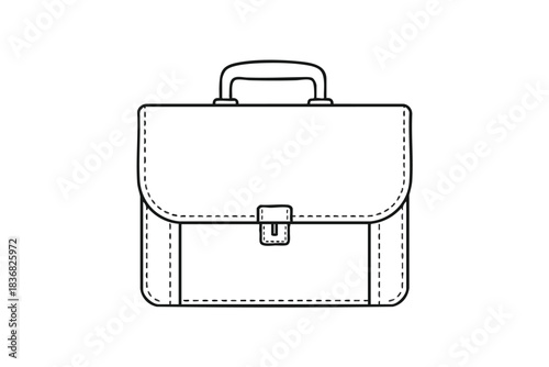 Simple Line Art Briefcase Icon