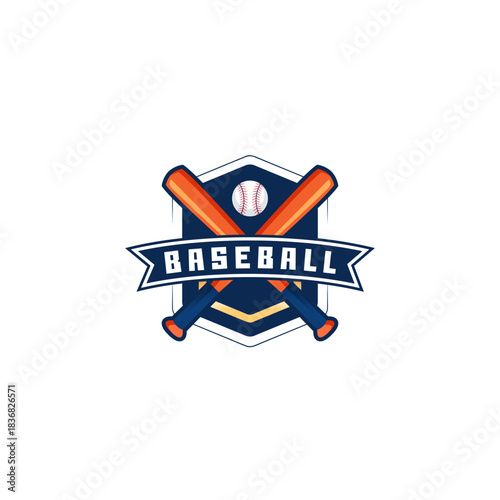 baseball logo badge vector design