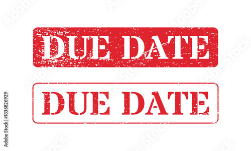 Distressed Red DUE Date Stamps