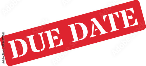 Slanted Red DUE DATE Stamp