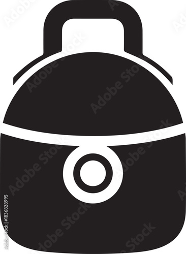 Black and White Icon of a Briefcase luggage handle