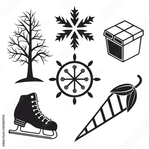 set of christmas icons