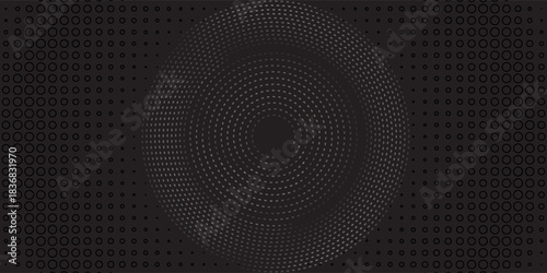 Halftone circular dotted frames set. Circle dots texture isolated on white background. Spotted spray texture. Vector abstract design element spiral circle sound wave vector dots circle