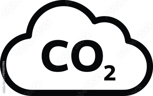 Carbon Dioxide Cloud  CO2 Emissions, Climate Change, Pollution, Greenhouse Effect, Environmental Hazard, and Global Warming Vector Illustration