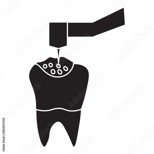 Dental Drilling Illustration glyph icon 