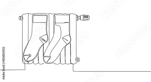 Line drawing of three pairs of socks arranged neatly on a white background, showcasing different patterns and styles suitable for indoor fashion.