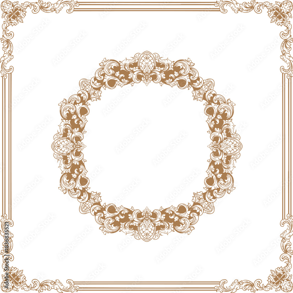 Obraz premium Luxurious Golden Baroque Frames and Ornaments