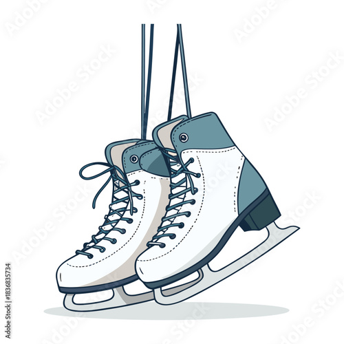 Hanging Ice Skates Illustration