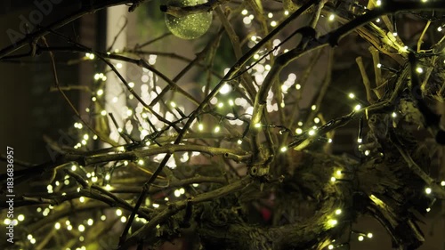 holidaythemed exterior with illuminated eaves and peaceful festive neighborhood atmosphere