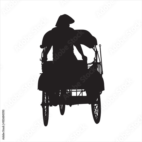 person riding a rickshaw