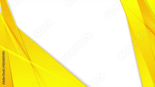 Vivid yellow shiny geometric stripes on white background. Seamless looping bright orange yellow motion design. Video animation Ultra HD 4K 3840x2160