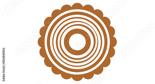 Abstract circular pattern with scalloped edge, representing organic design or a stylized cookie.