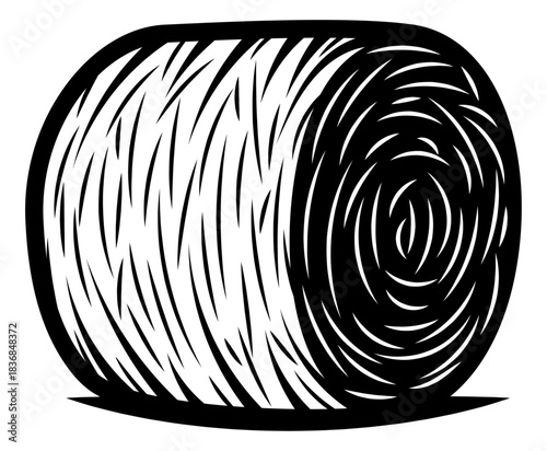 Hay Bale Silhouette Illustration