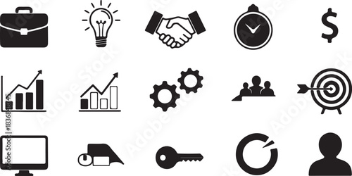 Business and personal icons for success and security