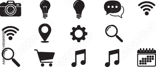 Technology and Communication Icons illustration vector