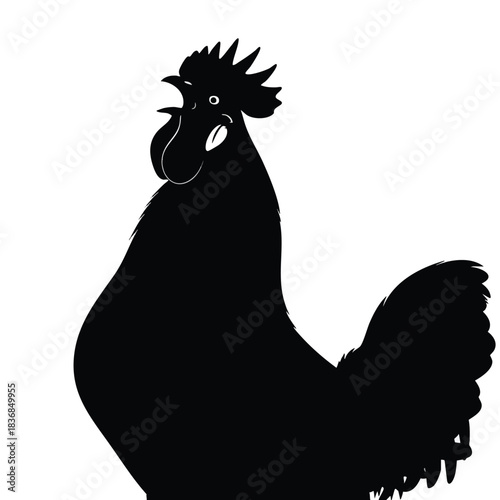 Majestic Black Rooster Silhouette