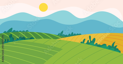  Abstract agriculture field or farm, countryside landscape