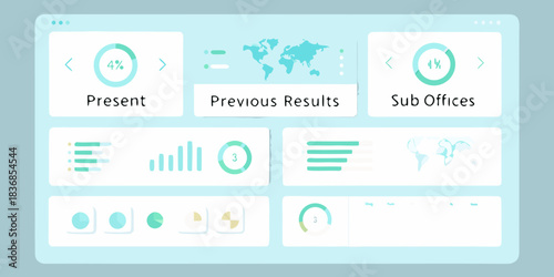 Dashboard interface with data visualization for business analytics and reporting