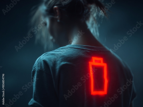 Battery Low Icon on Human Back Energy