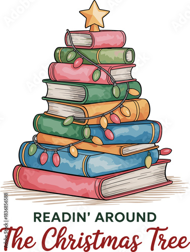  christmas bookish svg, book lover christmas svg, bookish hand drawn svg, christmas reading svg, cozy christmas svg, hand drawn christmas svg, bookworm christmas svg,
