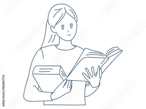 イラスト　本　勉強　学習　挿絵　ベクター