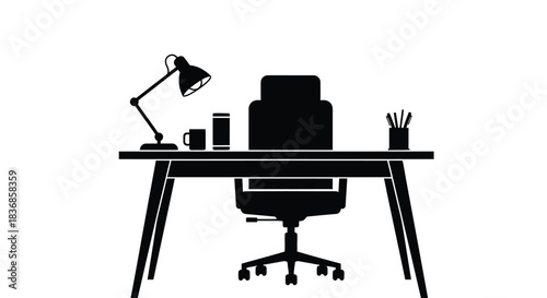 Modern office workspace with desk and chair