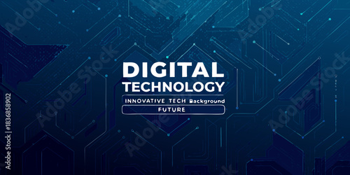 Abstract digital technology background with circuit board and future concept
