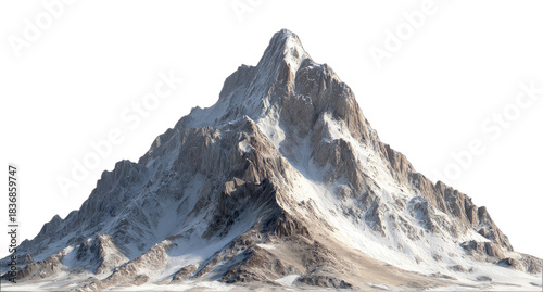 Jagged snowy mountain peak under a clear, bright sky