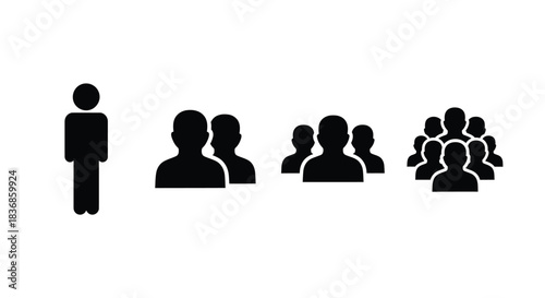 Leader standing in front of growing crowd of people