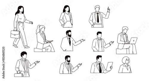 Diverse business professionals interacting and working together