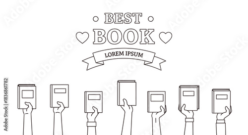 Diverse hands holding colorful books in celebration