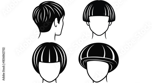 Four different short hairstyle options for women