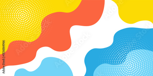 Abstract geometric pop art background with wave pattern. Vector pattern. Trendy 80s-90s Memphis style geometric overlay design. eps10