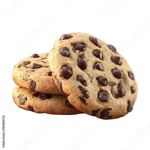 Three warm, golden-brown, round cookies are piled together