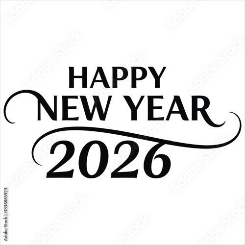 Happy New Year 2026 Text Design