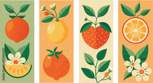 seamless pattern with fruits and vegetables