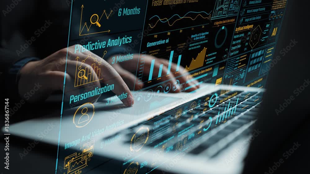 A dynamic data analytics dashboard featuring various charts and ...