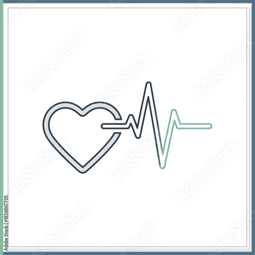Heartbeat line icon for medical and healthcare services
