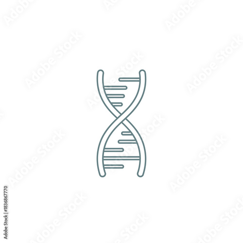 A clean and simple line art representation of a DNA double helix structure, symbolizing the fundamental building blocks of life, genetic information, and scientific research in biology and medicine