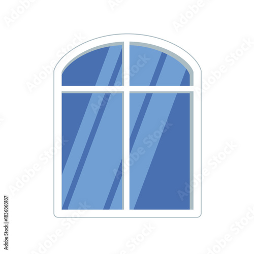 Arched Window White Frame illustration