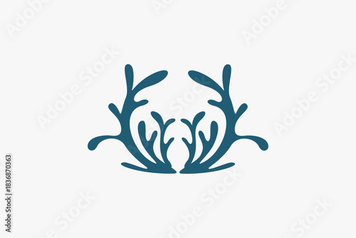 Bild auf Leinwand Symetric round coral modern logo