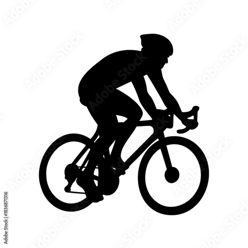 silhouette of a cyclist