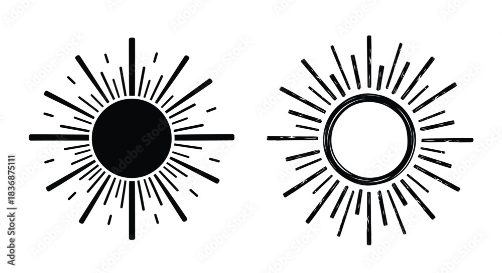 Fototapeta premium Vibrant sunburst designs for creative projects