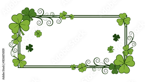 Decorative Border with Shamrock and Swirl Accents for St