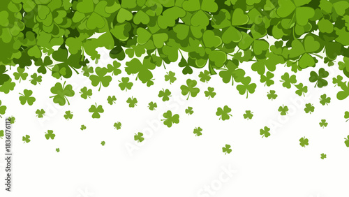 Outline and Solid Shamrocks, Symbols of Luck and Saint Patrick's Day Celebration