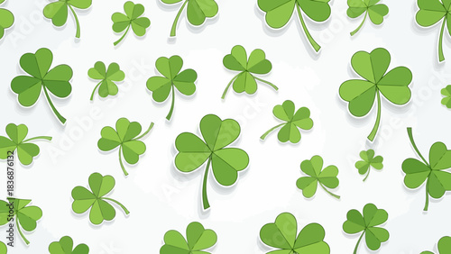 A beautifully rendered illustration of a vibrant green four-leaf clover, widely recognized as an iconic symbol of good luck, prosperity, and the spirit of celebration