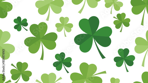 Lucky green shamrock clover leaves pattern for St