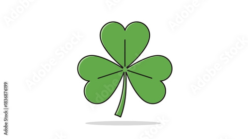 Vibrant green three-leaf clover icon, a universal symbol of good luck and fortune, perfect for designs embodying positive vibes, nature, or cultural celebrations